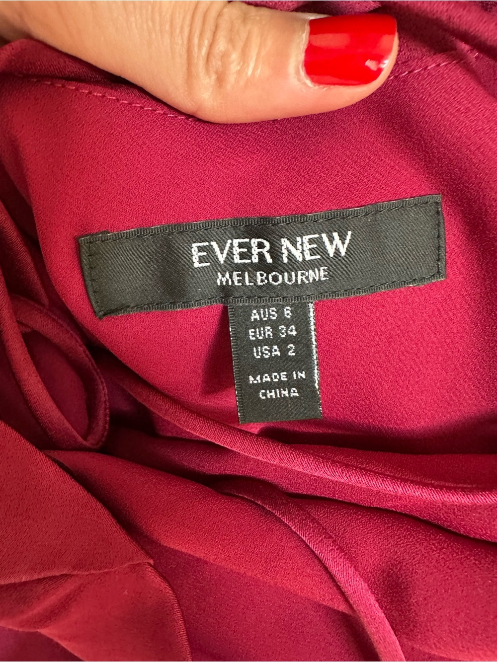 Ever New Satin Slip Maxi Dress in Burgundy red with Thigh Slit - Picture 7 of 7